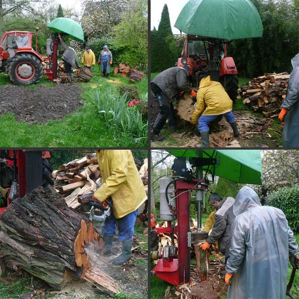 Un d&eacute;bitage sous la pluie